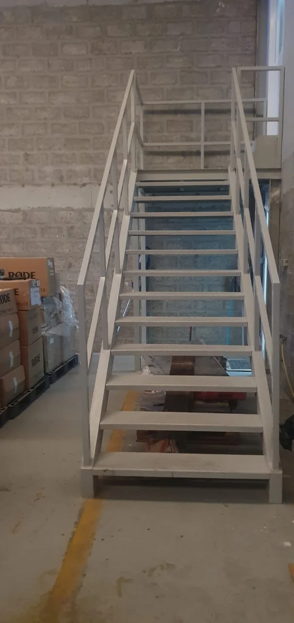Fabricated steel staircase